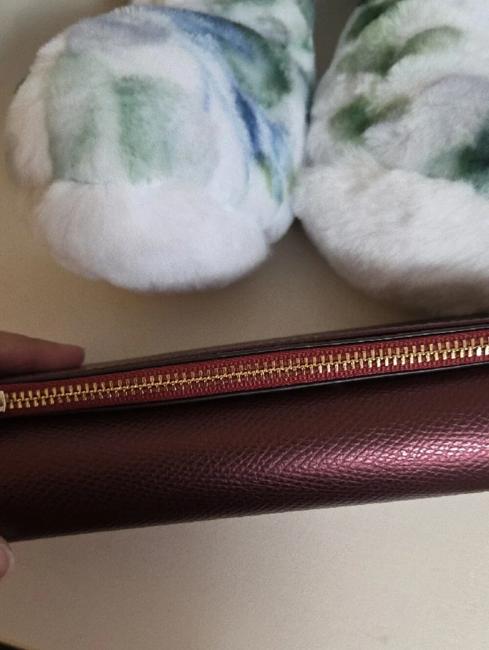 NWT COACH Metallic Cherry Leather Wallet Clutch with Gold Logo